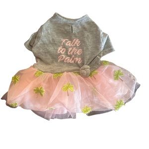 Frilly dog dress. Xs size.  Ruffles with sewed on palm trees.